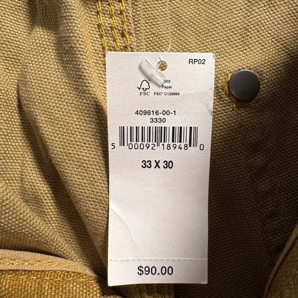 Banana Republic Carpenter Pants Mens 33x30 Golden Brown Double Knee Canvas